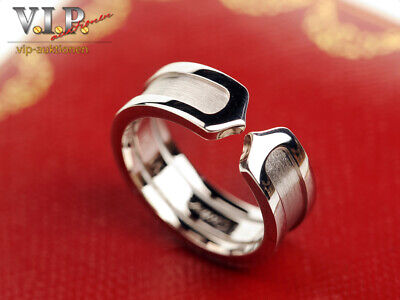 Cartier CARTIER Anneau Doppel-C-Logo Bague 18K/750 Or Blanc Gr.49 Sortija Box 