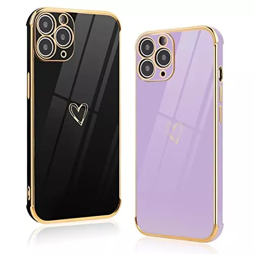 Vauki 2 Pezzi Cover per iPhone 11 Pro Custodia con Motivo Cuore Antiurto Ultr...