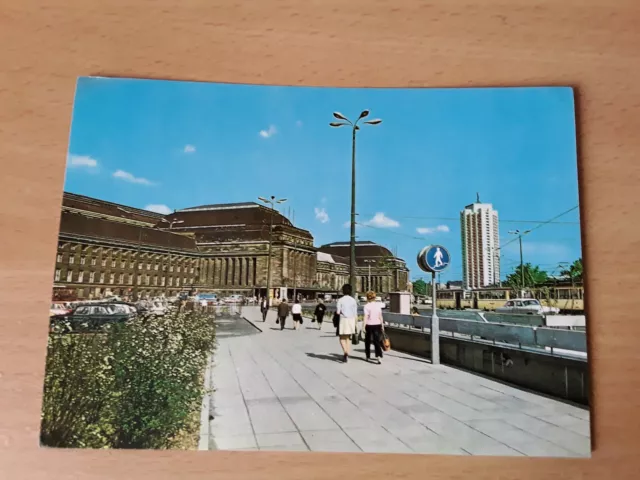 Postkarte Ansichtskarte AK Messestadt Leipzig Hauptbahnhof DDR (#30)