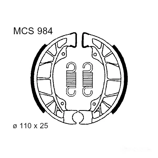Bremsbacken hinten TRW MCS984 für Vespa S 50 4V 4T Bj. 2009-2014