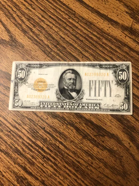 1928 $50 Gold Certificate