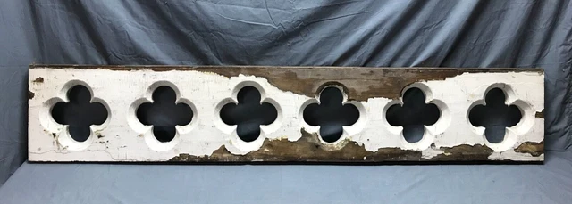 VTG Shabby Gothic Clover Porch Gingerbread 13X67 Architectural Chic Old 1679-22B