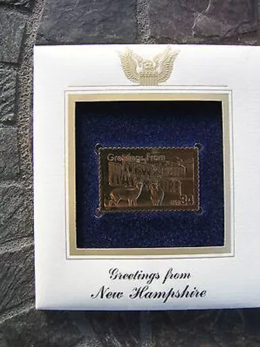 NEW HAMPSHIRE Greetings From America replica Gold Stamp Golden Cover