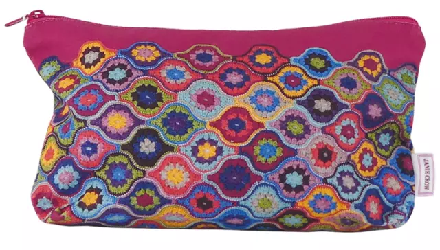 ZIPPED POUCH 'Mystical Lanterns' DESIGN By Emma Ball Crochet Print Storage Bag