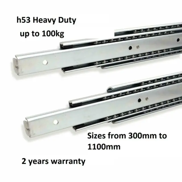 Heavy Duty Full Extension 100Kg Load Capacity Drawer Slides Telescopic Rails