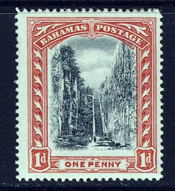 BAHAMAS 1901 1d. Queen's Staircase Black & Red Perf.14 Wmk Crown CC SG 58 MINT