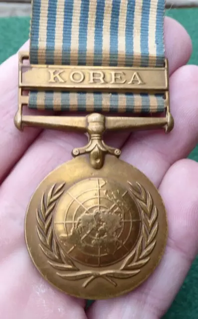 United Nations Un-Korean War Service Medal With Original Ribbon