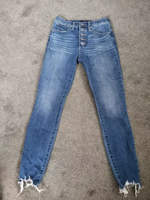 Women's Lucky Brand High Rise Skinny Bridgette Destructed Blue Jeans Size 0