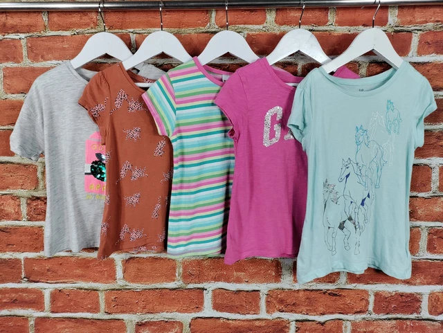 Girls Bundle Age 6-7 Years M&S Next Gap H&M Summer Tops Tees Horse Leopard 122Cm