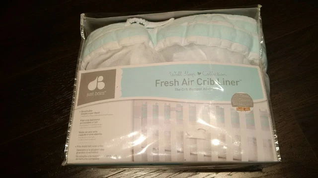 New Just Born Well Sleep Collec Fresh Air Crib Liner Turquoise Blue Pink 25306L