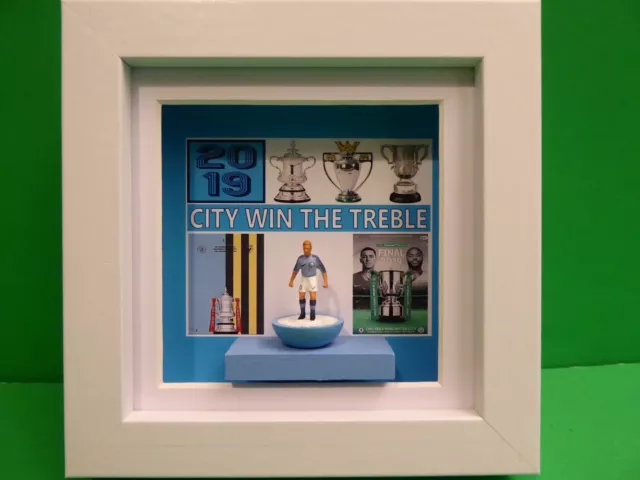 MANCHESTER CITY FC Mini-Framed Art Handpainted subbuteo Football Gift