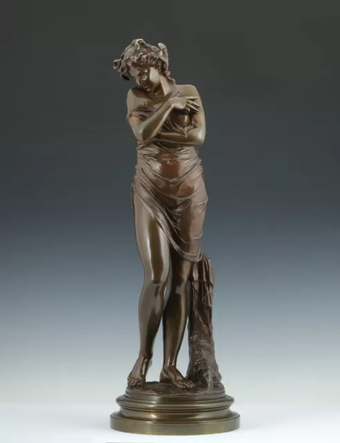 La Pudeur Por A. Houdon Bronze Escultura 1880/1890 Francia Frileuse
