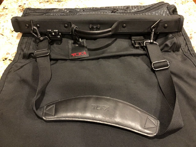 Tumi Black Ballistic Nylon Garment Bag Travel Luggage With Strap Luggage Tag EUC 9