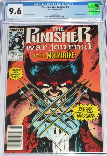 Punisher War Journal #6 CGC 9.6 Newsstand Edition June 1989 Wolverine appearance