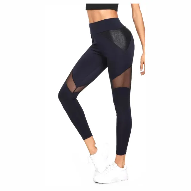 LEGGINGS DA DONNA Sport Pantaloni Palestra Fitness Pilates Aderente Yoga Velati