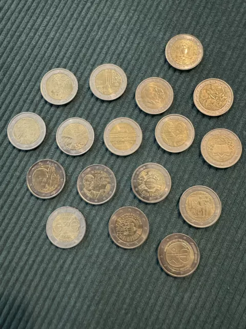 2 Euro Sondermünzen Konvolut insgesamt 17 Stück