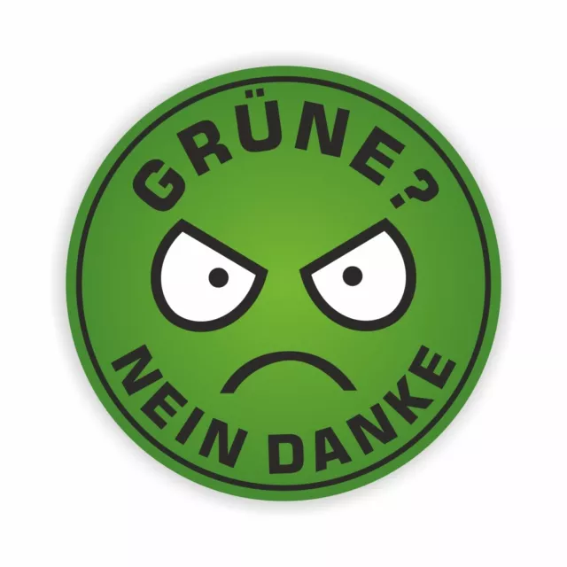 GRÜNE NEIN DANKE Bad Smiley Greta Plakette Klima CO2 Auto Aufkleber Sticker  Fun EUR 4,49 - PicClick DE