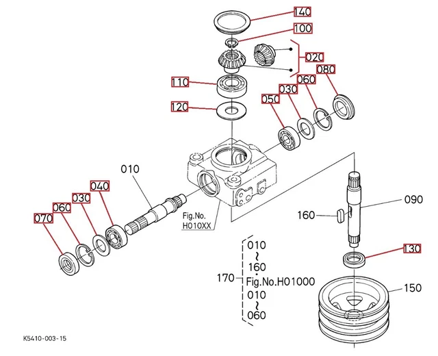 KUBOTA &RCK48G18 SERIES& Mower Deck Gear Box Repair Kit £475.00