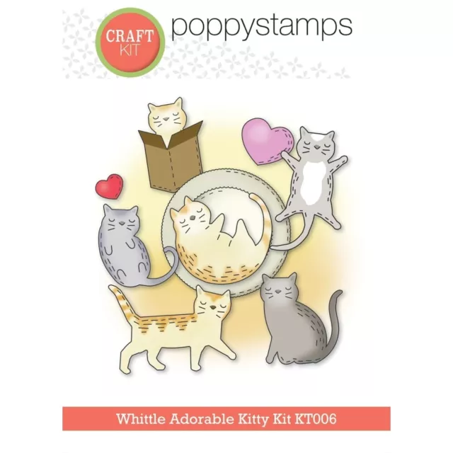 Poppystamps Clear Stamp & Die Set Whittle Adorable Kitty Kit