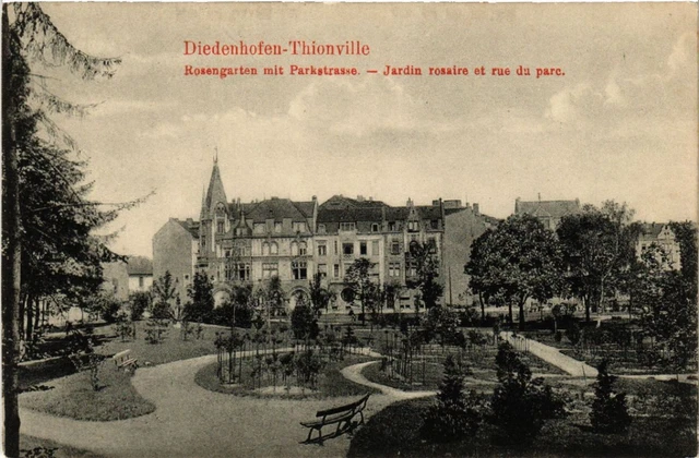 CPA AK DIEDENHOFEN - THIONVILLE - rose garden with parking street - garden (454770)