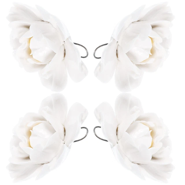 4 Pcs Fleur En Céramique Fer Art Mural Décoration De Maison