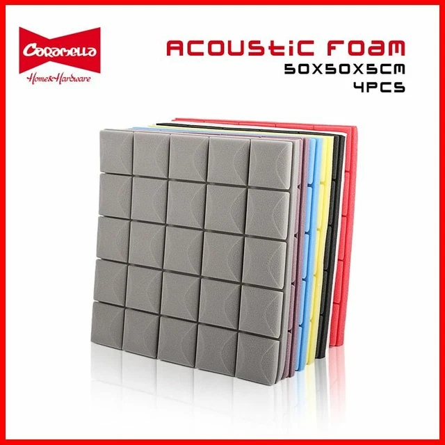Studio Acoustic Foam Soundproof Foam  Sound Absorption 4PCS 50x50x5cm