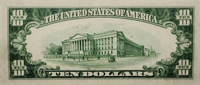 1934 C Ten Dollars Silver Certificate B38733098A Blue Seal $10 2