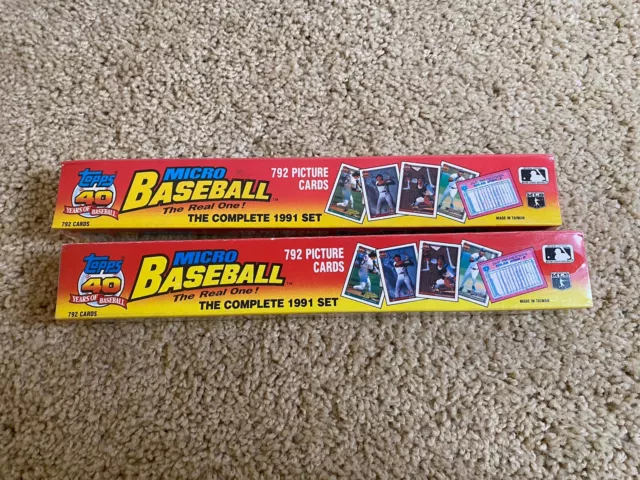 Two 1991 Topps Micro Baseball Card Set - Sealed And In Great Condition.