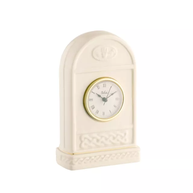 Belleek Claddagh Mantle Clock, 2.3?L x 4.8?W x 7.5?H - Fine Parian China