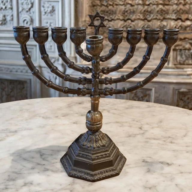 Menorah Chandelier Juif En Laiton Pour Hanoukka - Neuf - Modèle Chanukka