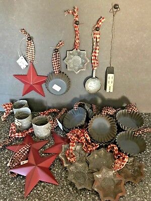 Primitive Country Farmhouse Kitchen Decor Rusty ~Star ~Tin ~Sifter ~Pan~ House~