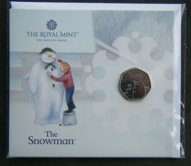 SNOWMAN 50p COIN 2021 ROYAL MINT PACK BUNC - IN STOCK