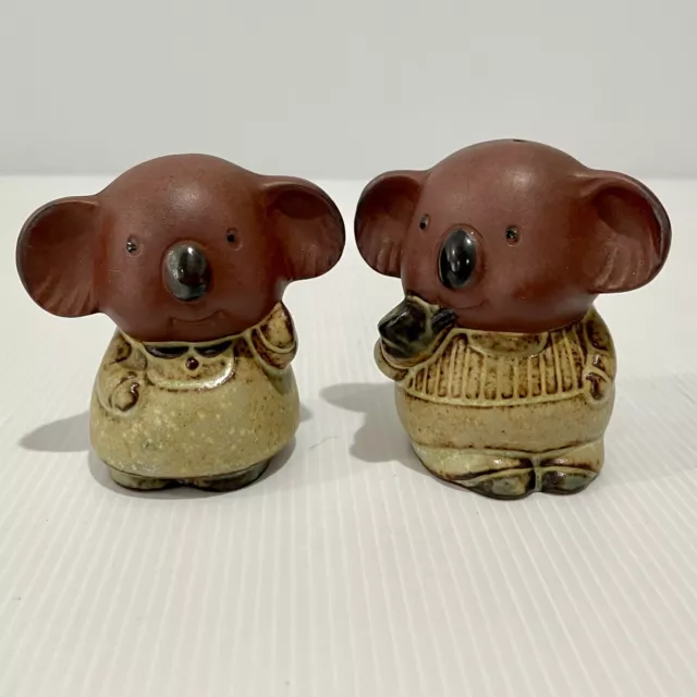 Retro Vintage Gempo Pottery Koala Salt and Pepper Shakers - Japan - Figural
