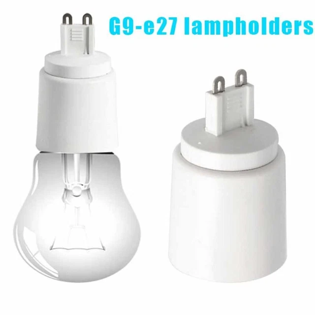 WHITE G9 TO E27 Lamp Base Plastic Converter Light Bulb Socket Adapter ...