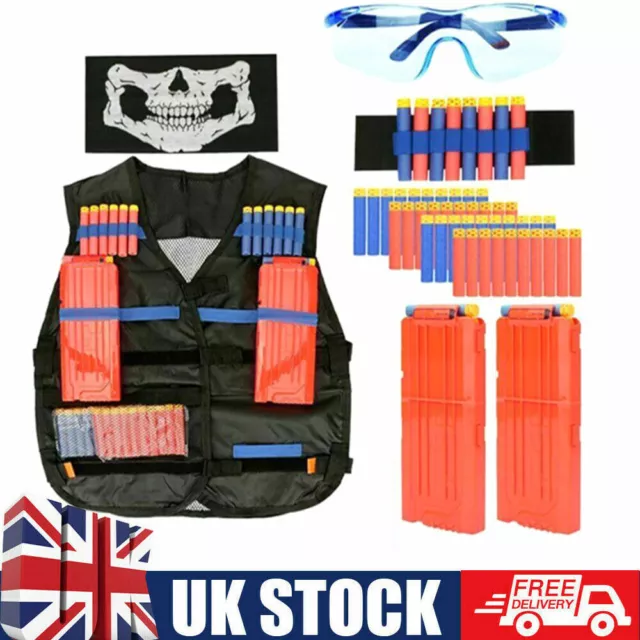 20/40x Kids Tactical Vest Kit for Nerf Toy Guns N-Strike Elite Series Adjustable