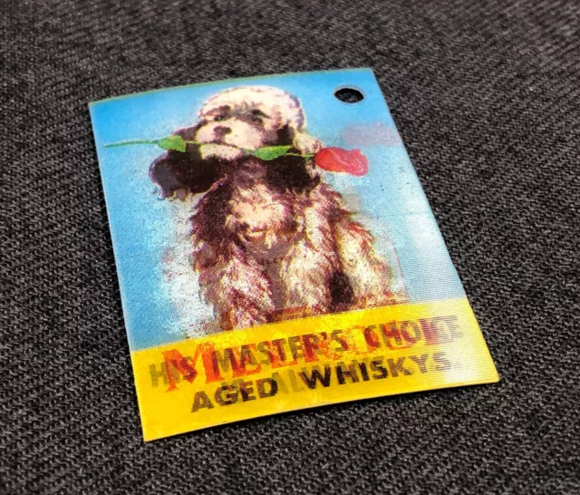 Melrose Irish Whisky Motion Vintage Vari-Vue Lenticular Flicker ID Tag Dog Rose