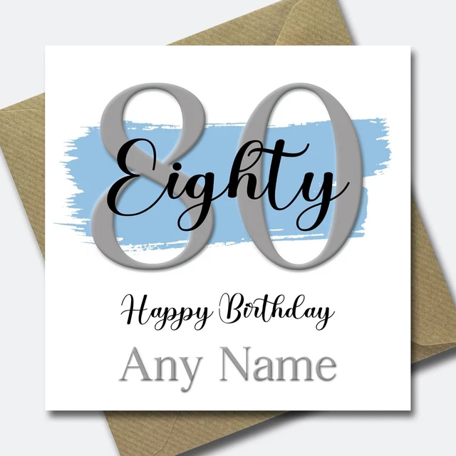 Personalised 80th BIRTHDAY CARD For Men Dad Husband Grandad Brother Handmade Designs
