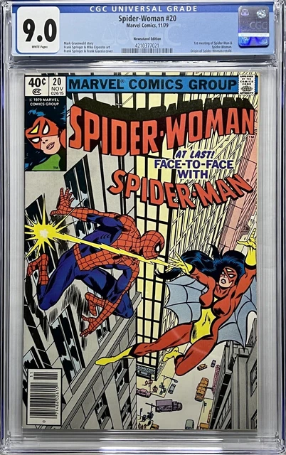 CGC 9.0 SPIDER-WOMAN #20 Newsstand 1st meeting with SPIDER-MAN Marvel 1979