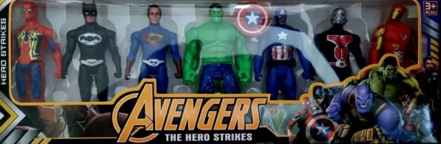 7pcs Avengers Super Hero Collection Set Incredible Action Figures Gift Set boxed