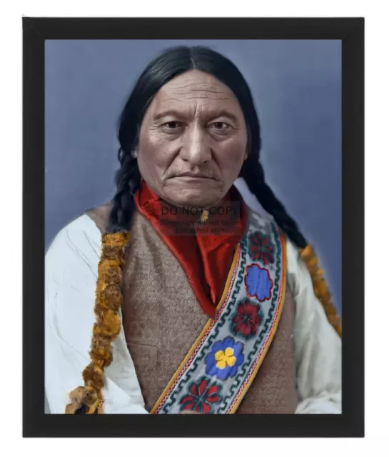 Sitting Bull Native American Chief Colorized 8X10 Framed Photo