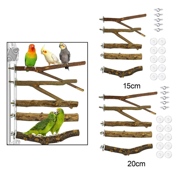 5 Stücke Vogel Barsch Ständer Zweig Käfig Hängende Spielzeug Gabel Kleintier