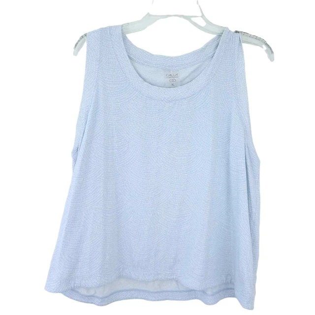 CALIA Carrie Underwood Tank XL Blue White Cotton, Modal, Athleisure Loungewear