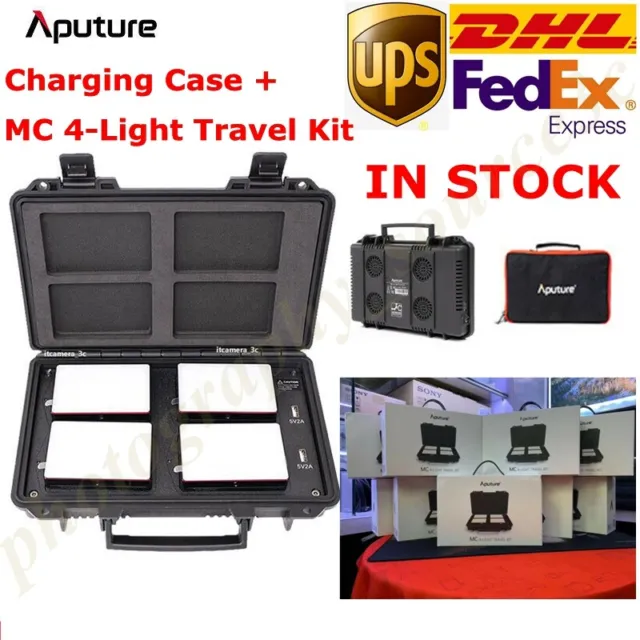 Aputure MC 4-Light Travel Kit RGBWW LED Light Bi-color 3200K-6500K Charging Case