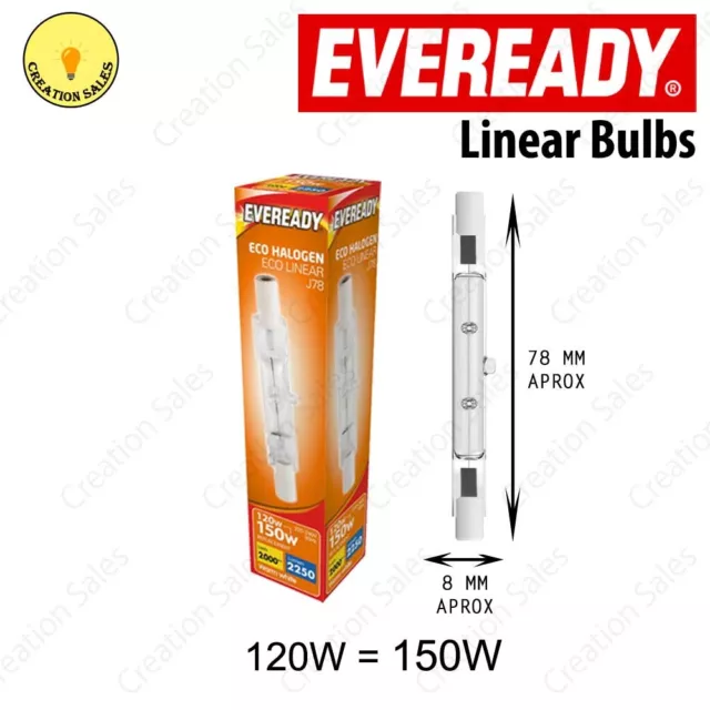 R7S 120W 150W 78mm Floodlight Security Bulb Linear Halogen Replacement Eveready