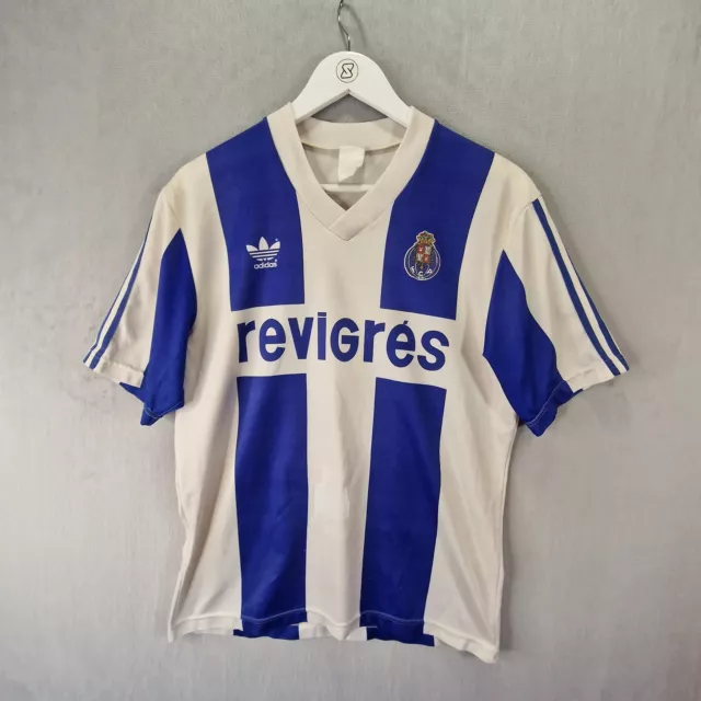 FC Porto Home Football Shirt Jersey Mens Small Blue White 90s Adidas Portugal