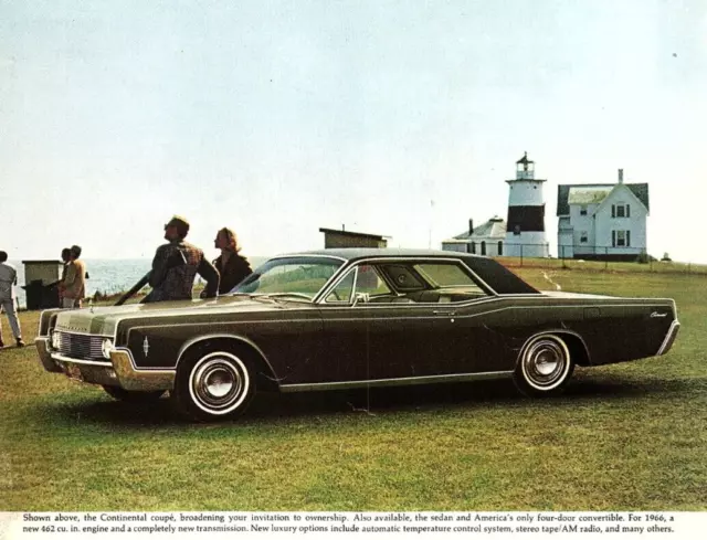 1966 Lincoln Continental Luxury Motorcar 462 Engine Vintage Advertisement Z1337