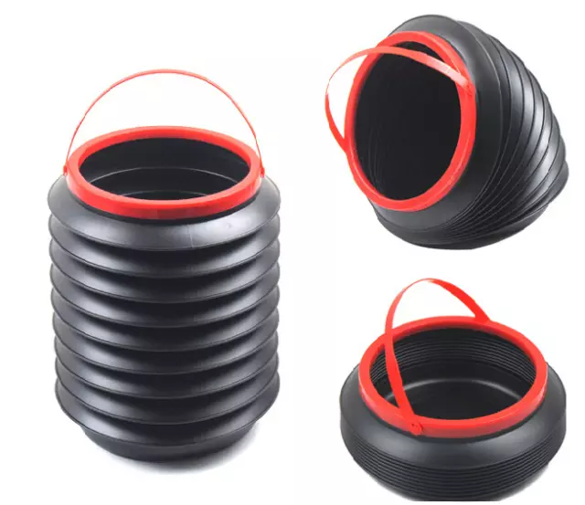 Portable Collapsible Car Bin Trash Can Pop-up Leak Proof Trash Bin Basket Black