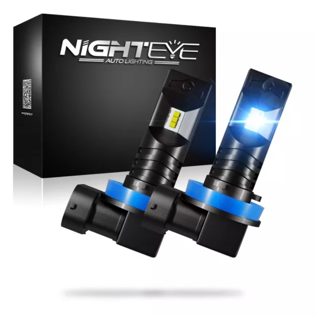 NIGHTEYE 160W 2x H11 H8 H9 LED Nebelscheinwerfer Birnen Tagfahrlicht Lampen Weiß