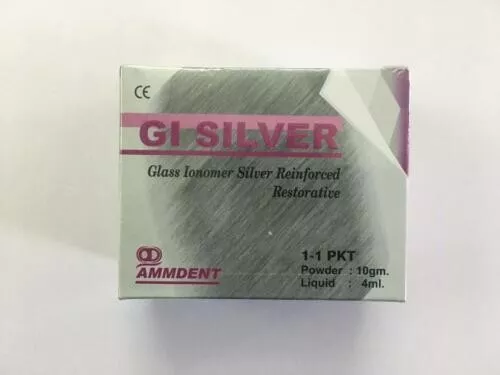 Ammdent GI Silver Glass ionomer Silver Reinforced Restorative Cement 10gm/4ml