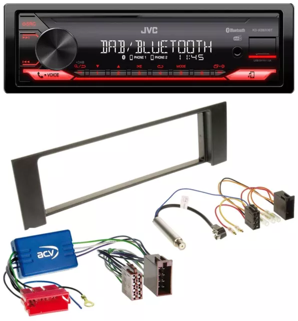 JVC Bluetooth USB DAB MP3 Autoradio für Audi A4 B6 00-04 Aktivsystem Mini-ISO